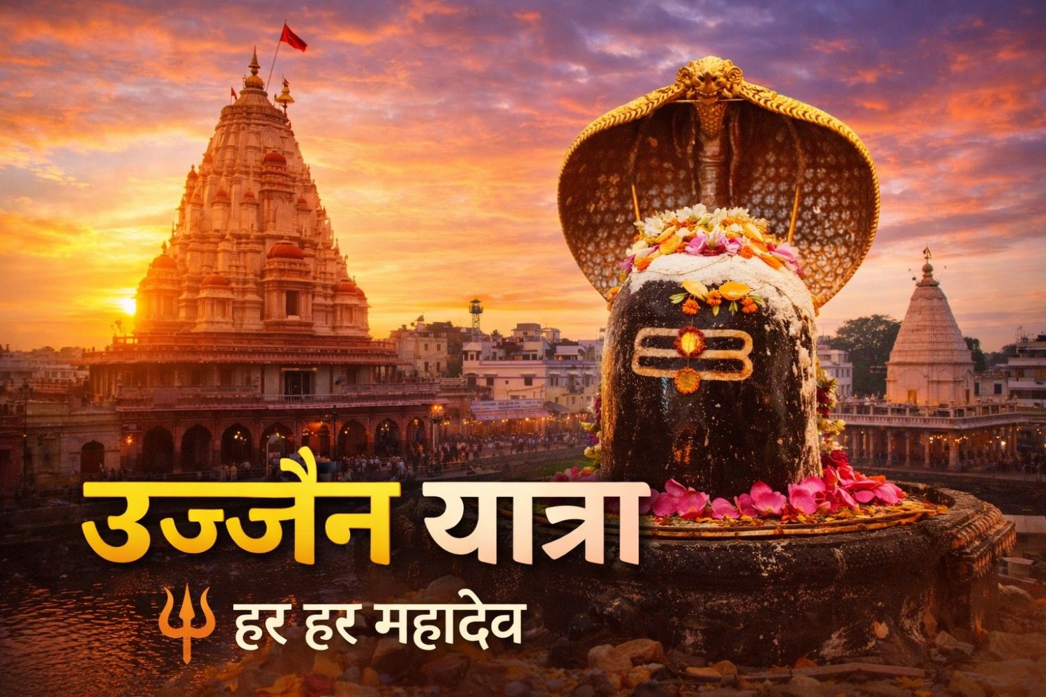 महाकाल मंदिर उज्जैन का रात का दृश्य